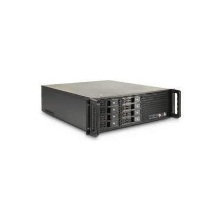 Inter-Tech IPC 3U-3508 Rackmount ATX Case - No Power Supply, Sleek Black Design, Ideal for Efficient Cooling and Space Optimizat